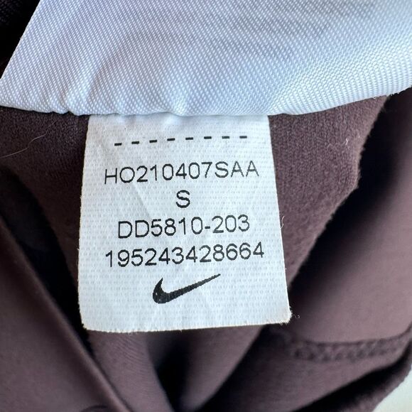 Nike Dri Fit Yoga Luxe Ribbed High Rise Brown Compression Leggings Size Small - Picture 9 of 9